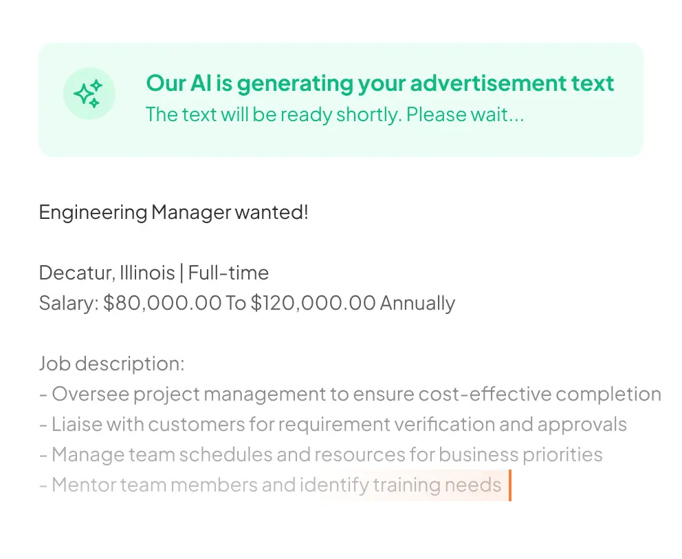 AI-powered ad copy based on your job description
